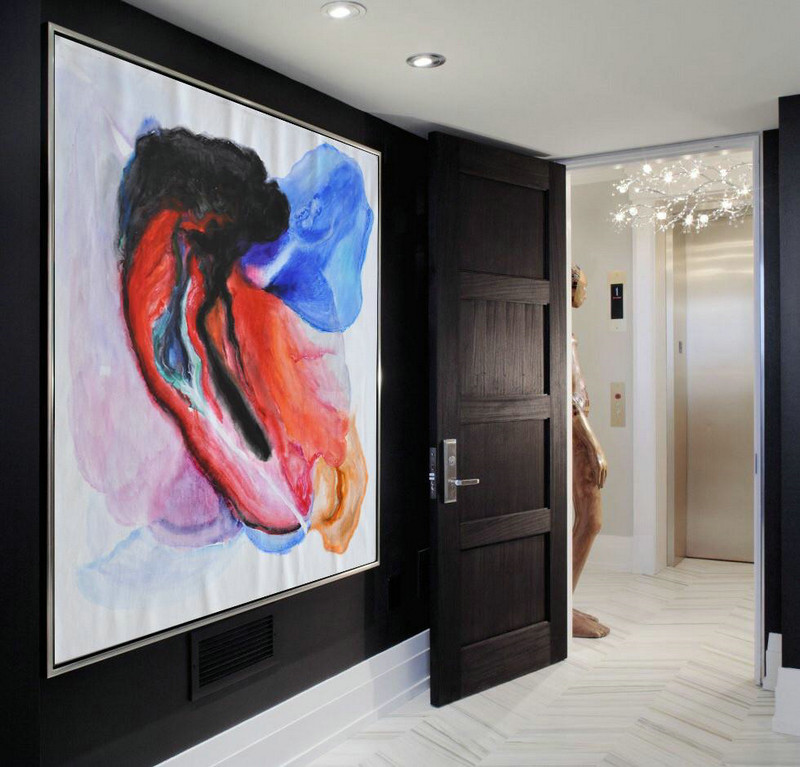 Extra Large Abstract Painting On Canvas,Contemporary Oil Painting,Living Room Canvas Art,Black,Red,Blue,Pink.etc